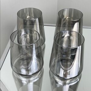 CB2 Neat Smoked Double Old Fashioned Glasses Set of 4 | 12.5 oz